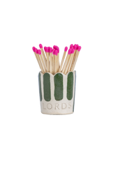 Ceramic Stripe Scallop Edge Match Pot