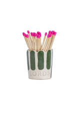 Ceramic Stripe Scallop Edge Match Pot