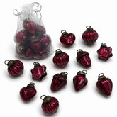Classic Ruby 1" Mouth-Blown Glass Baubles (Bag of 12)