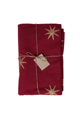 Merlot and Gold Star Tablecloth