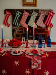 Merlot and Gold Star Tablecloth