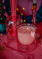 Cotswold Pink Bubble Glass Candle