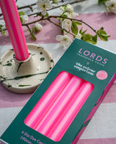 Positano Pink Stripe Tapered Candles