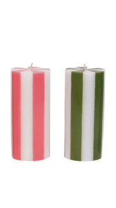 Striped Medium Pillar Candles