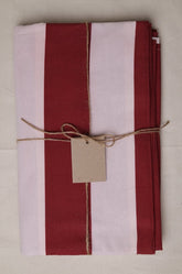 Burgundy and Pink Hue Stripe Tablecloth