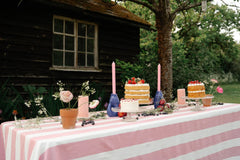 Soft Pink Stripe Tablecloth