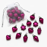 Fuchsia 1" Mouth-Blown Glass Baubles (Bag of 12)
