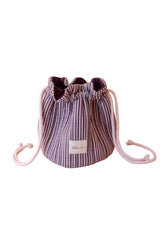 TBCo Cotton Wash Bag in Burgundy Stripe