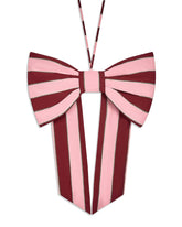 Christmas Hanging Bow - Bold Stripe Burgundy