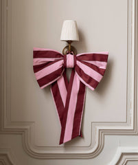 Christmas Hanging Bow - Bold Stripe Burgundy