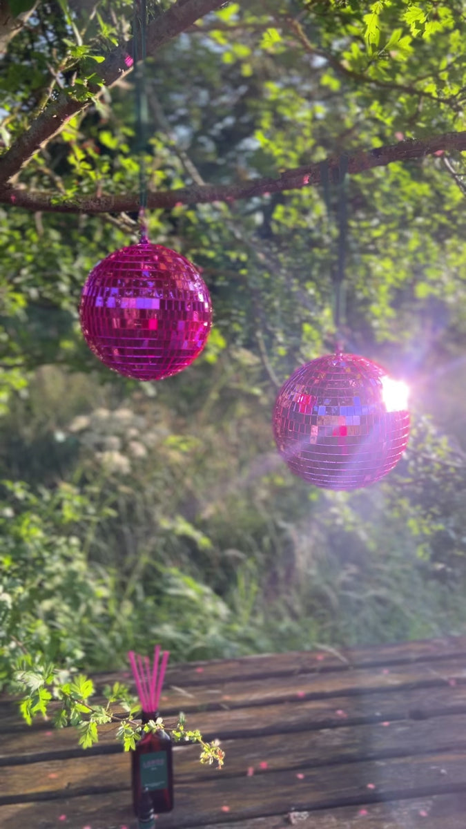 Pink disco shop ball light