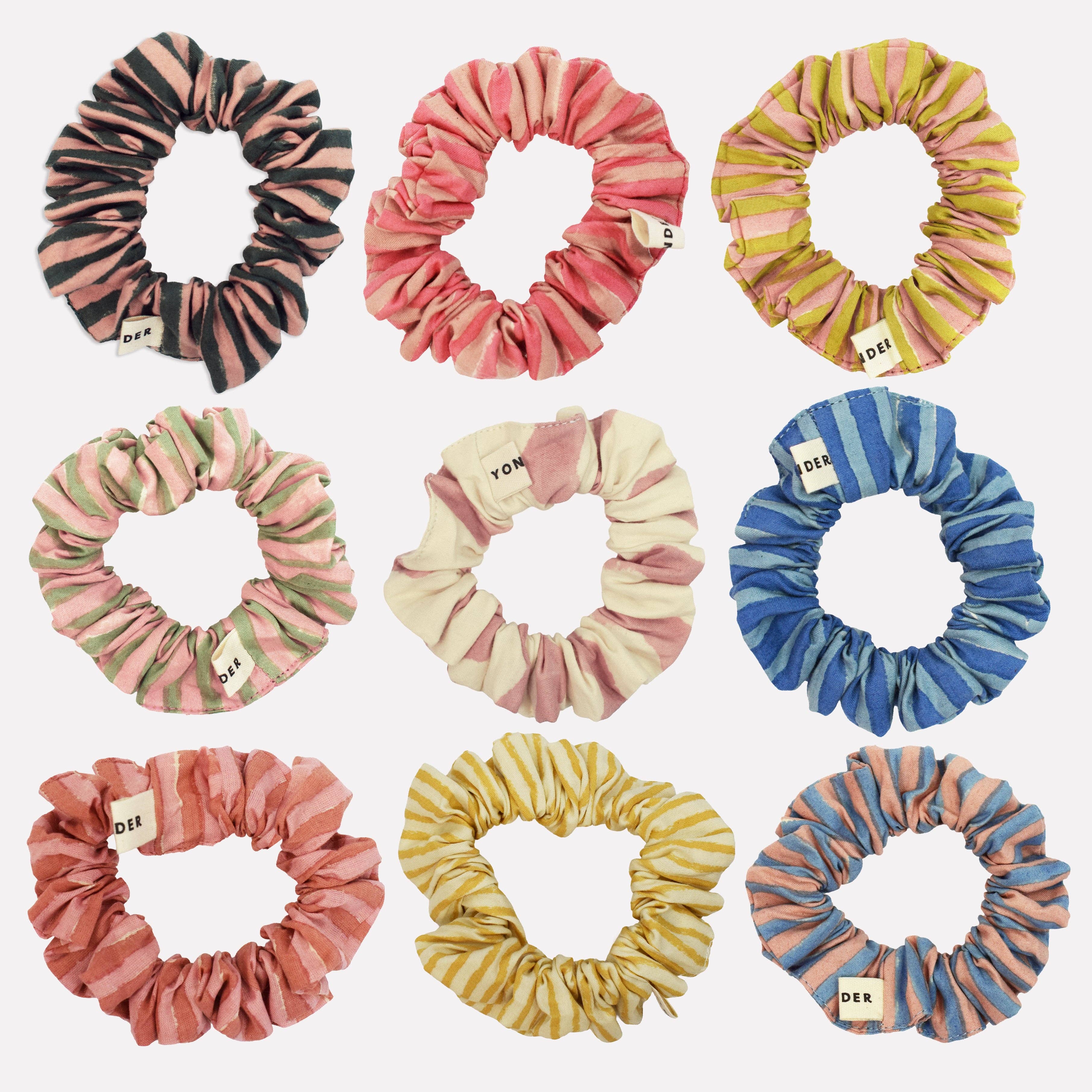 Cotton Mini Scrunchie Duo | Green Mix