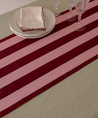 Table Runner - Bold Stripe Burgundy