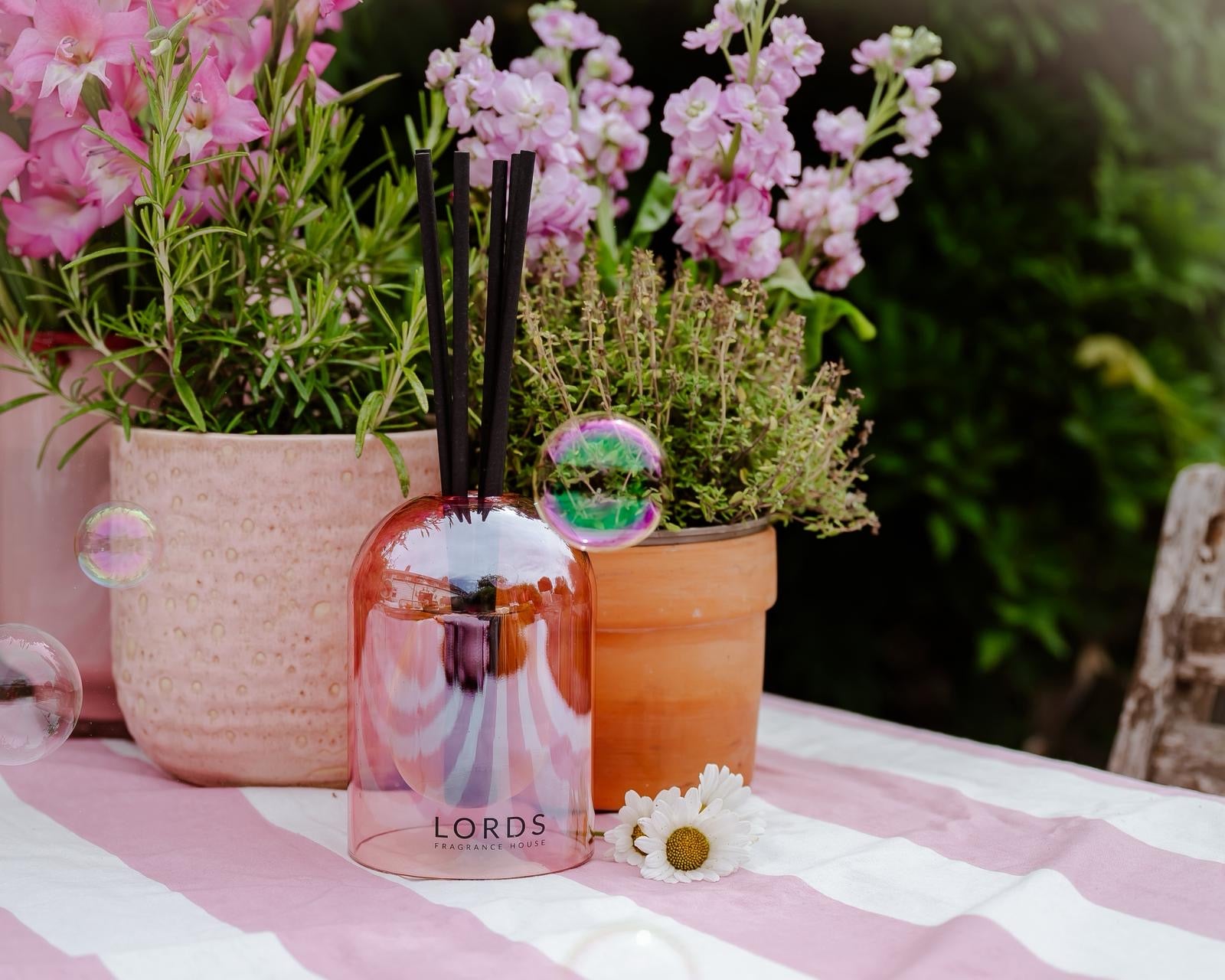 Limited Edition Pink Bubble Glass Reed Diffuser