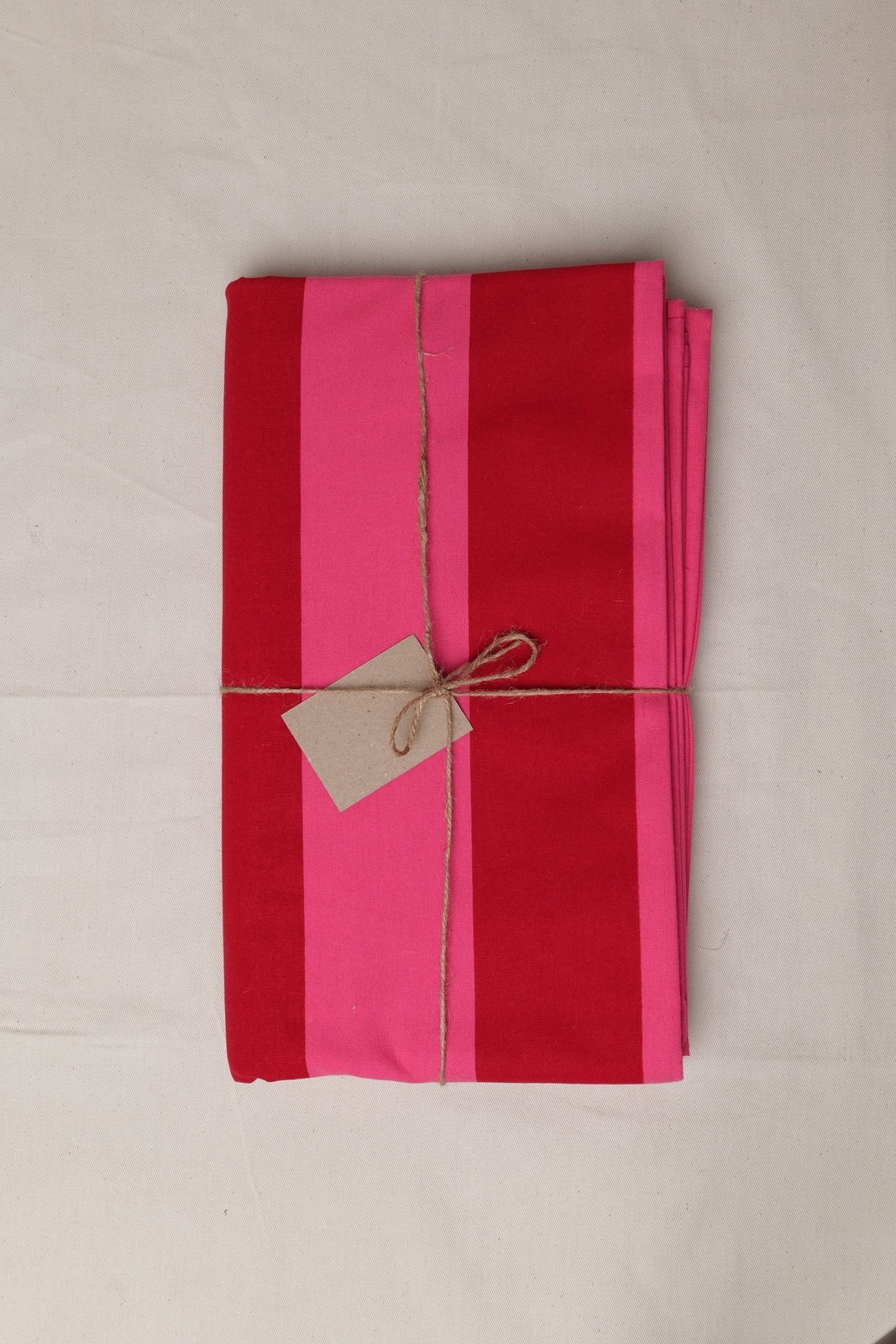 Pink & Red Stripe Tablecloth