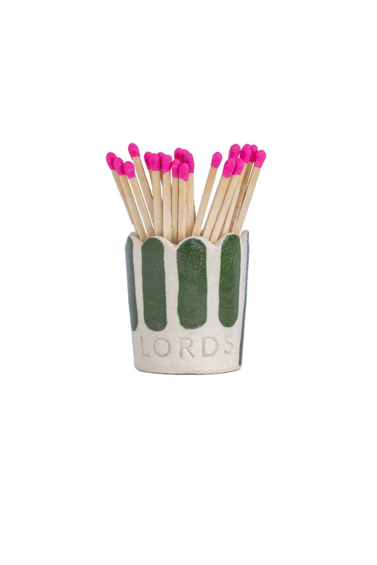 Stripe Scallop Edge Match Pot
