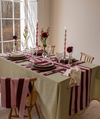 Table Runner - Bold Stripe Burgundy