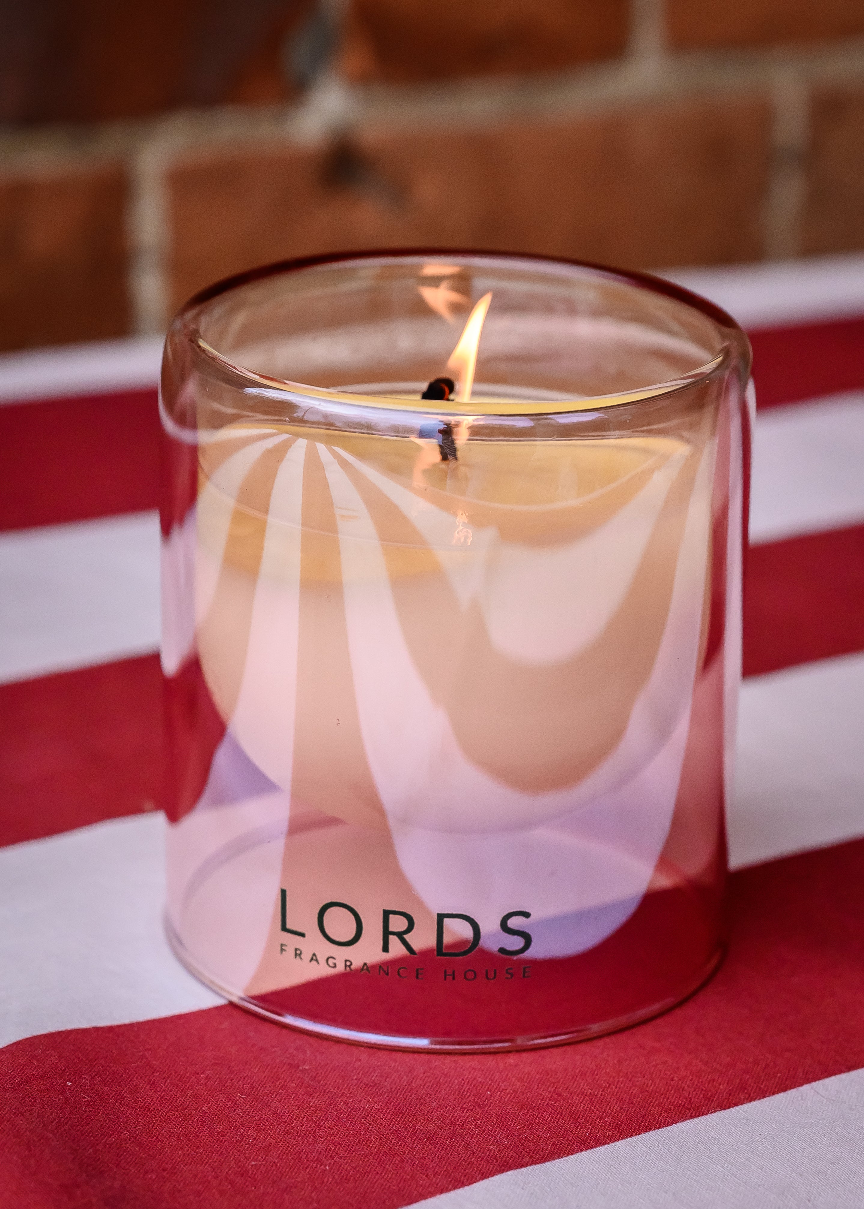 Burgundy and Pink Hue Stripe Tablecloth