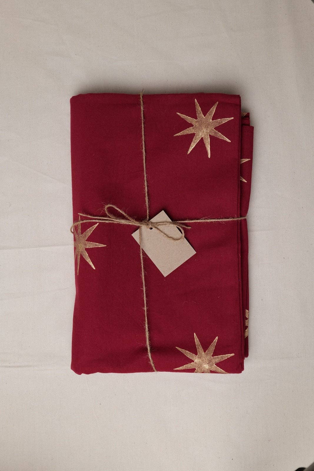 Merlot and Gold Star Tablecloth