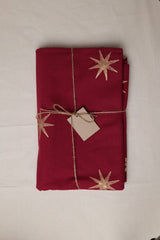 Merlot and Gold Star Tablecloth