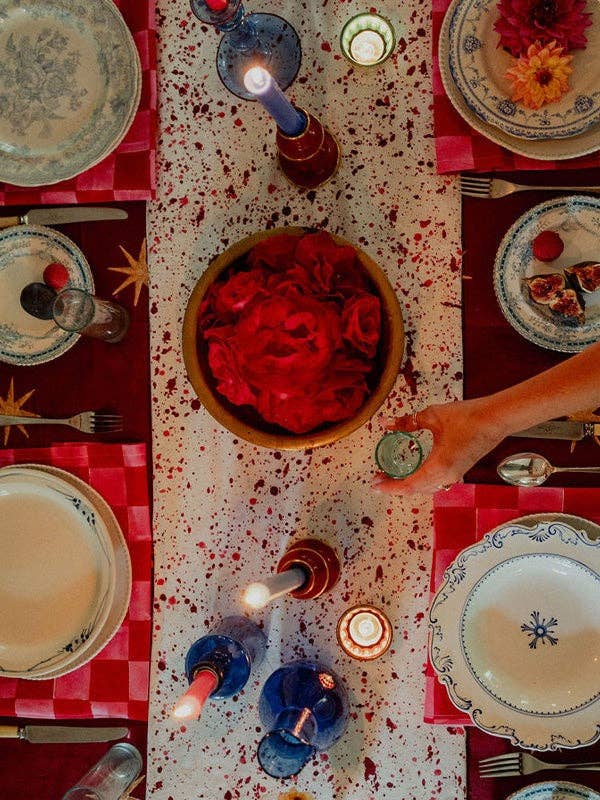 Merlot and Gold Star Tablecloth