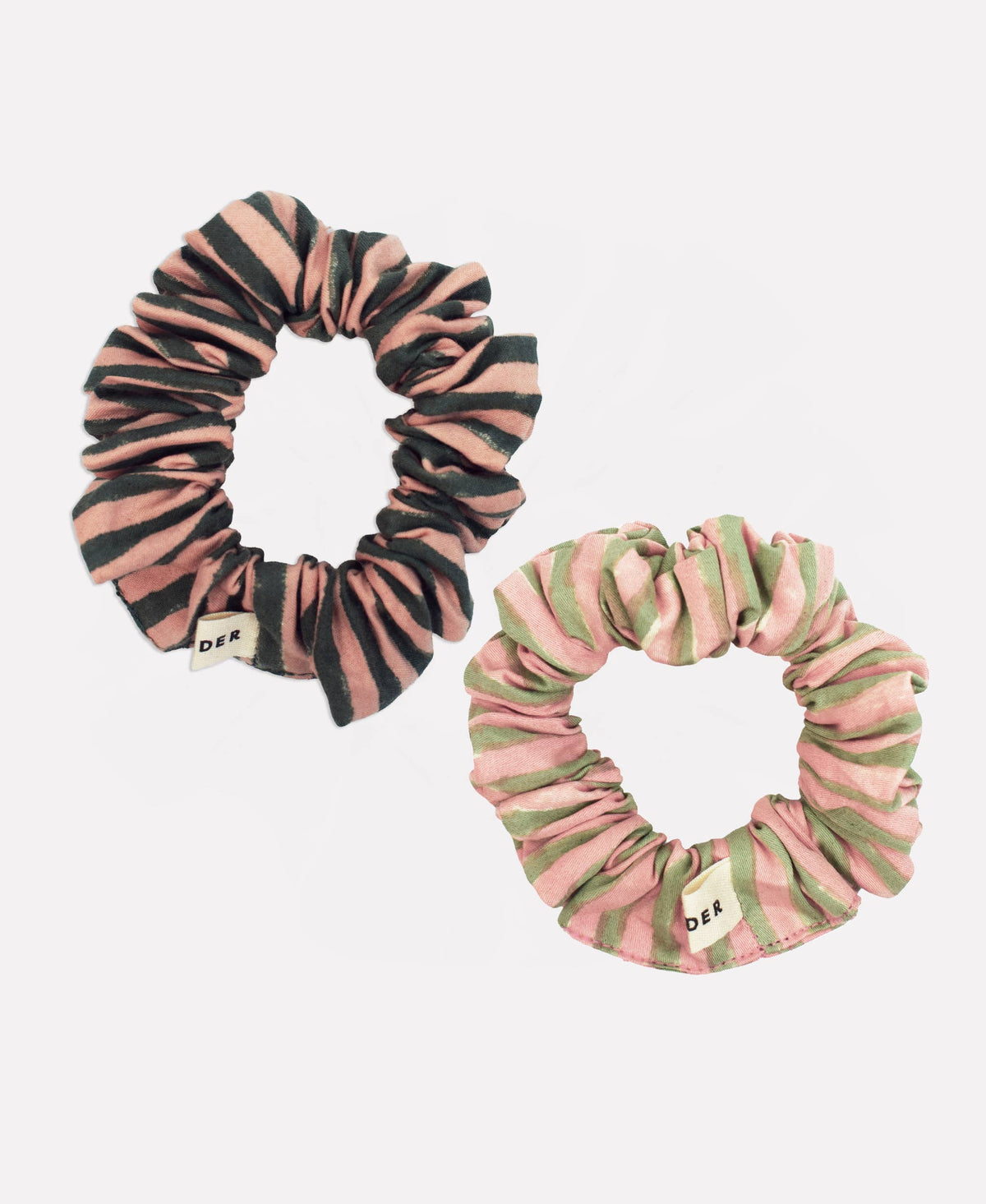 Cotton Mini Scrunchie Duo | Green Mix