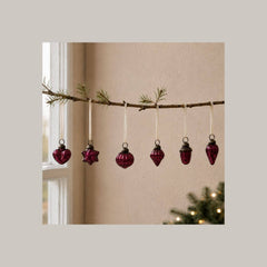 Classic Ruby 1" Mouth-Blown Glass Baubles (Bag of 12)