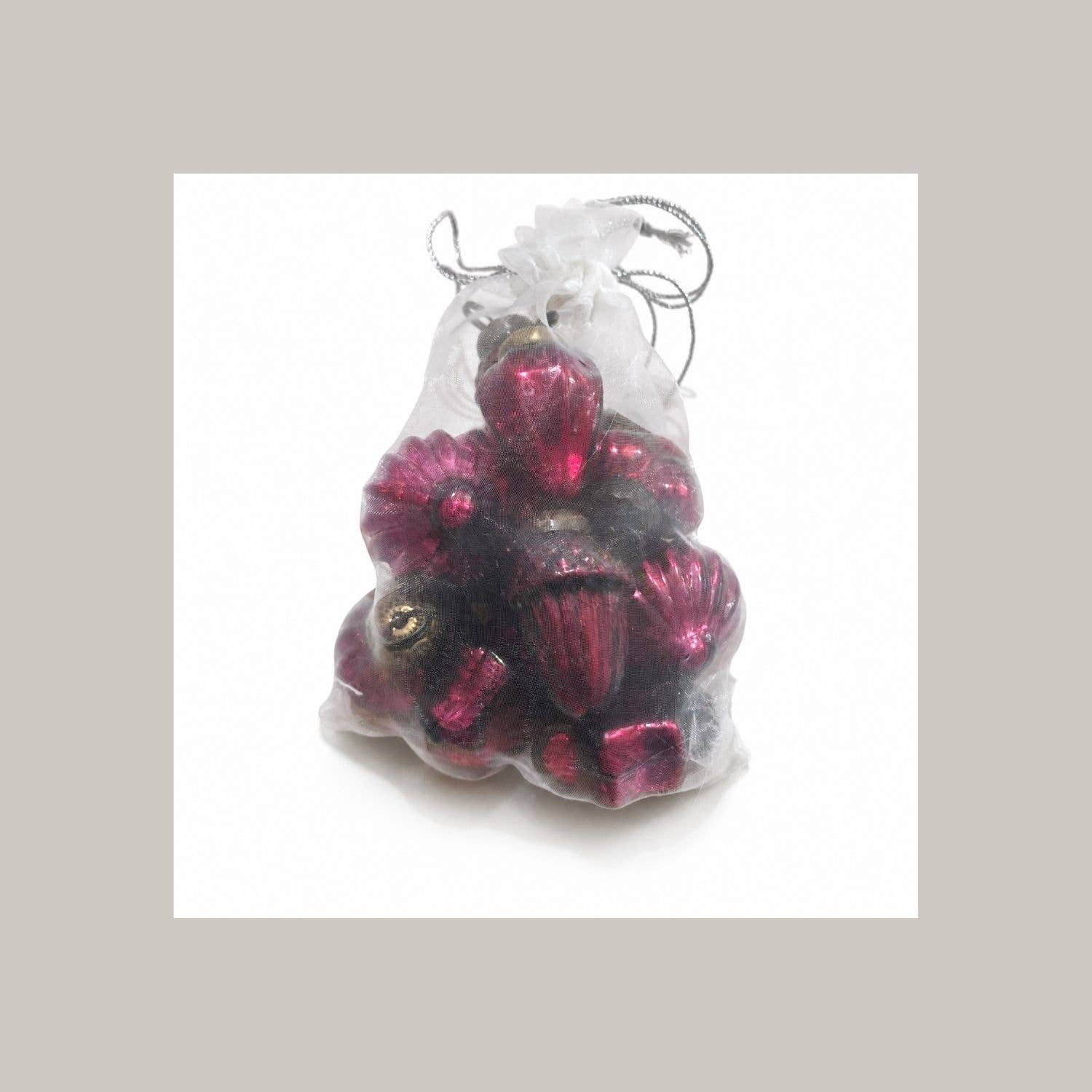Classic Ruby 1" Mouth-Blown Glass Baubles (Bag of 12)