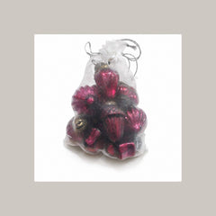 Classic Ruby 1" Mouth-Blown Glass Baubles (Bag of 12)