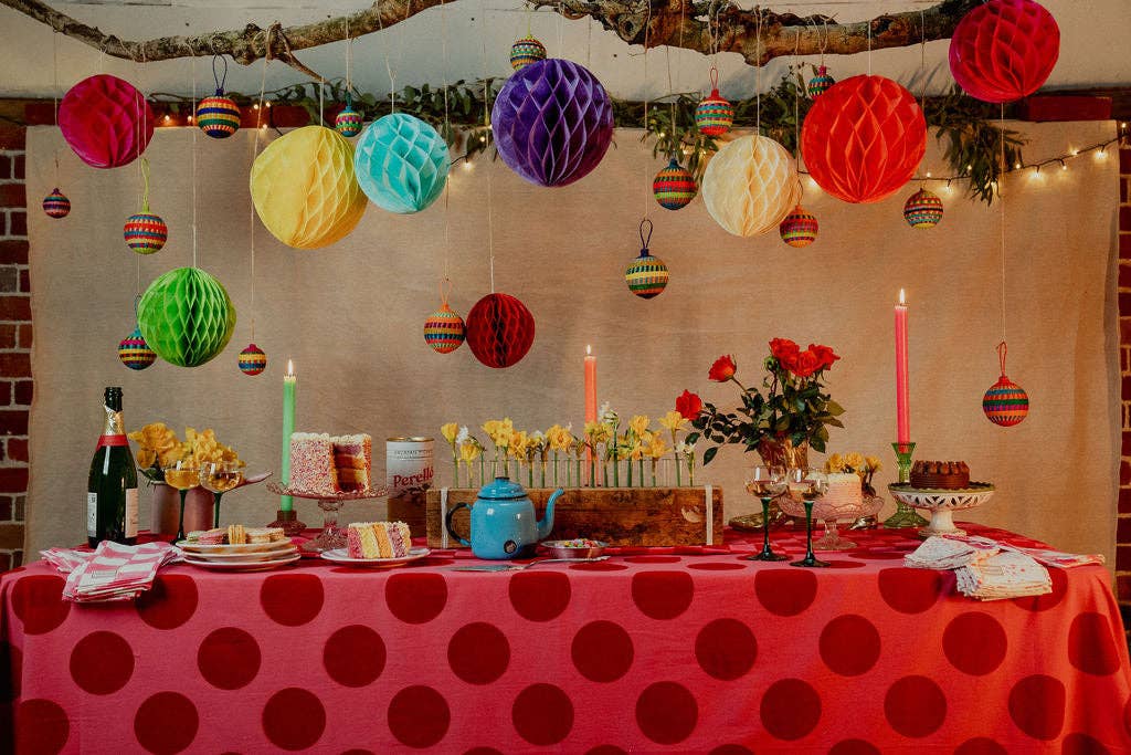 Pink and Red Spot Tablecloth