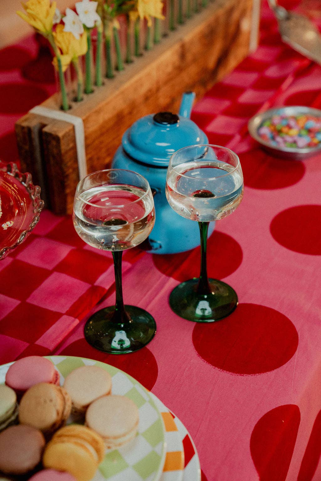 Pink and Red Spot Tablecloth