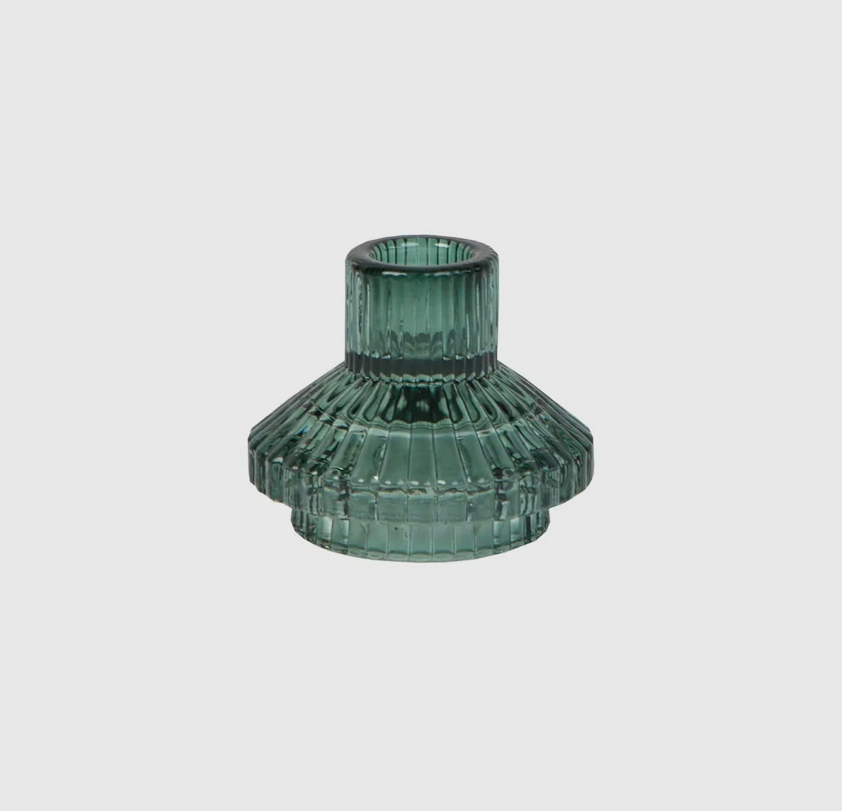 Green Glass Candle Holder