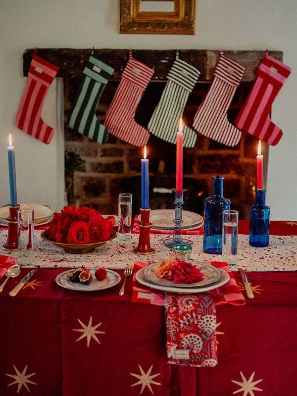 Merlot and Gold Star Tablecloth