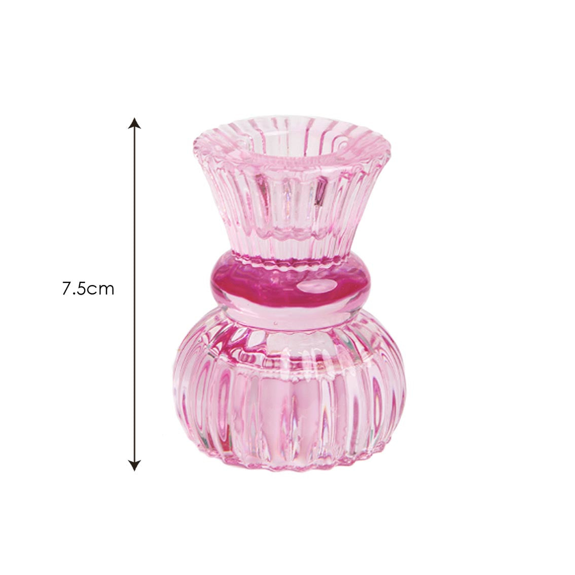 Pink Glass Candle Holder