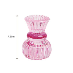 Pink Glass Candle Holder