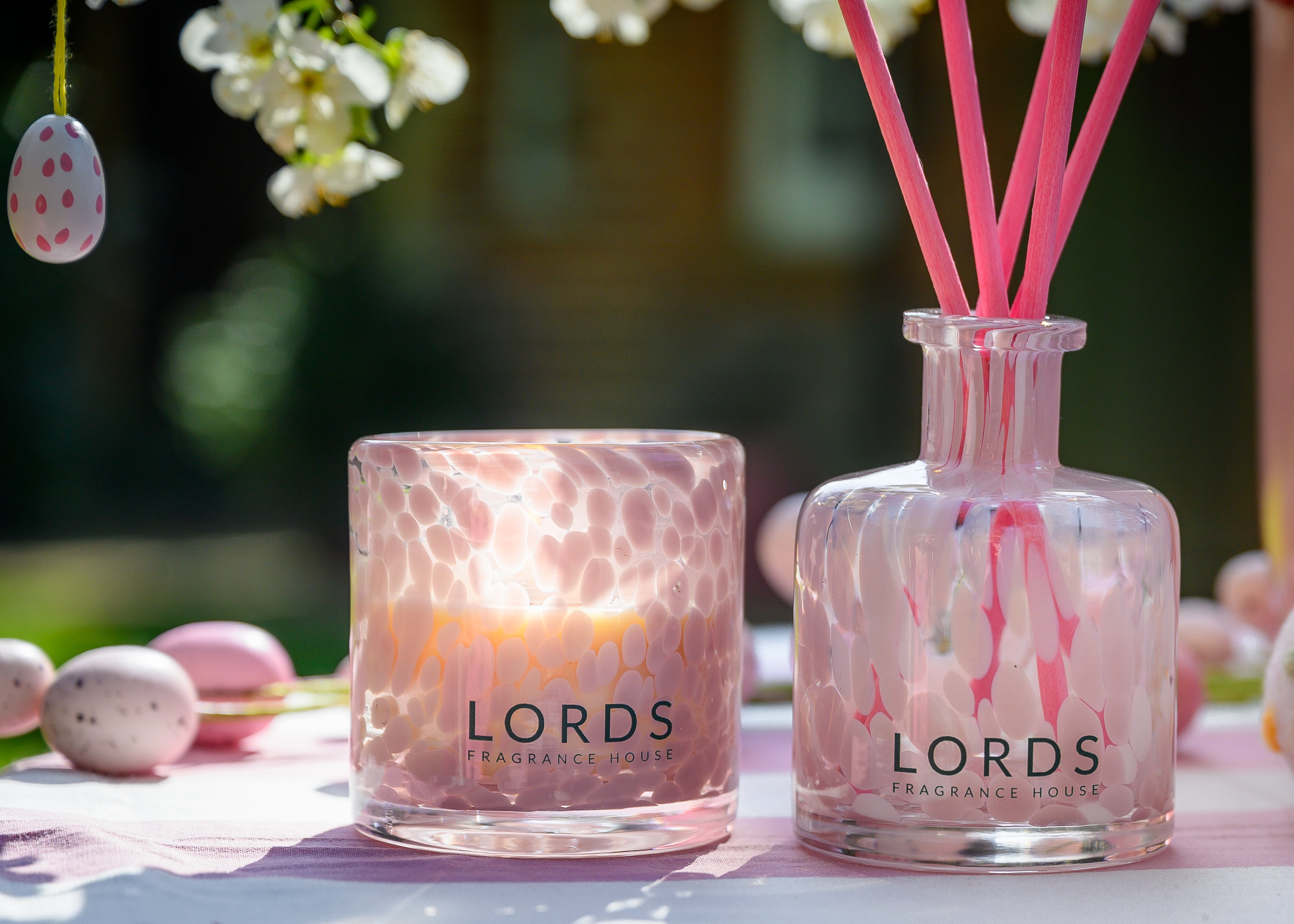 Confetti Glass Pink Candle