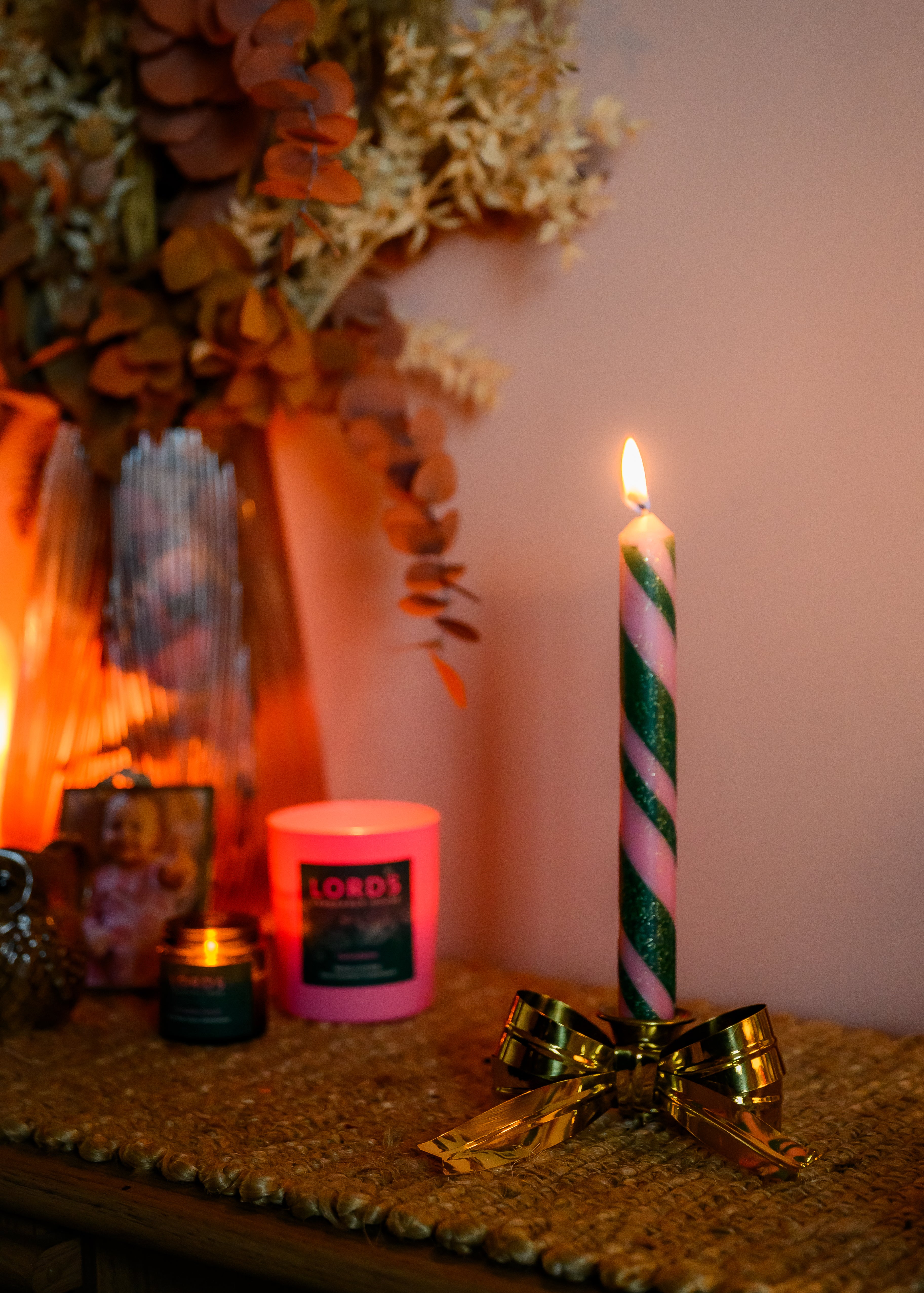 Brass Bow Candle Holders