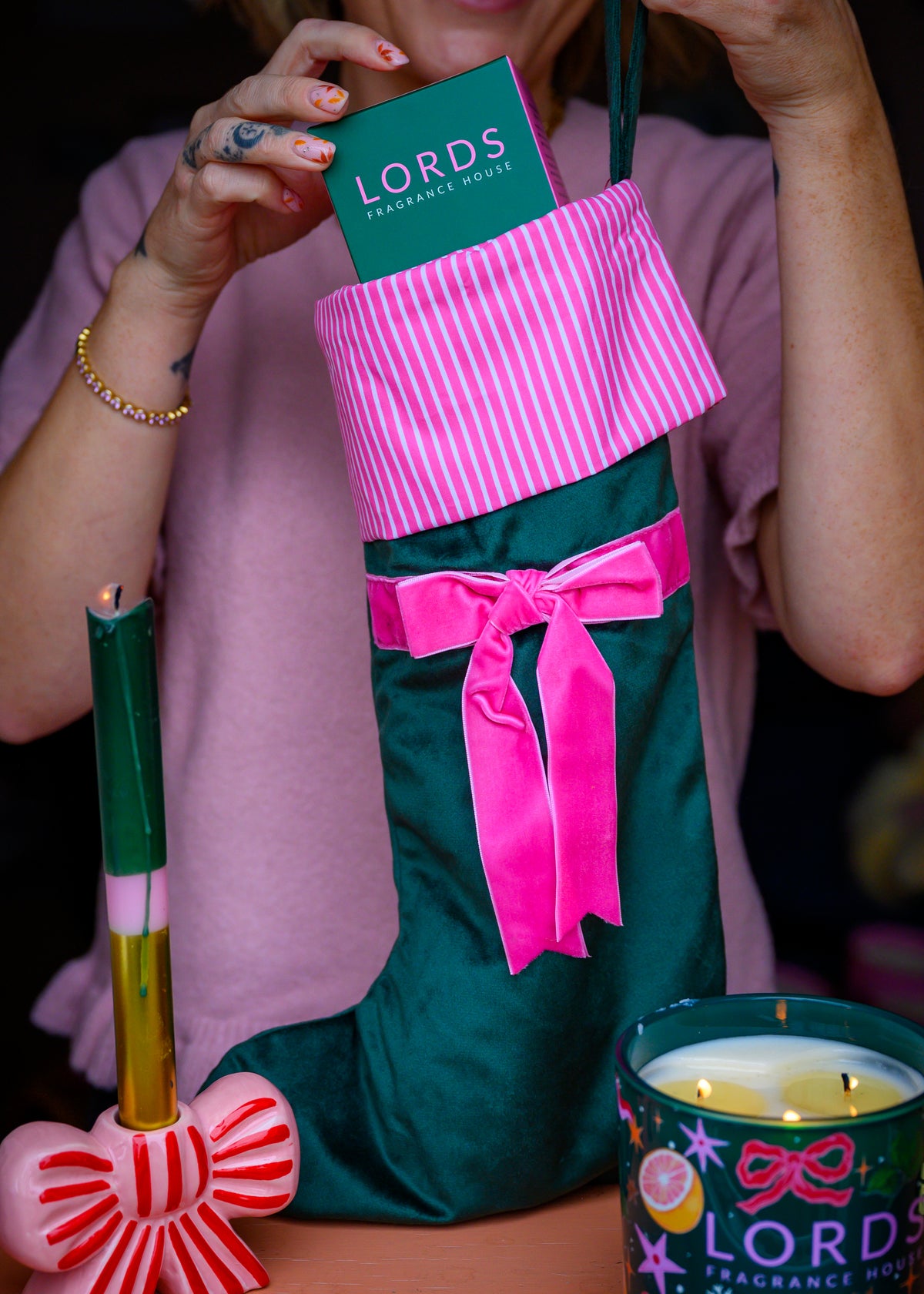 Pink and Green Stocking