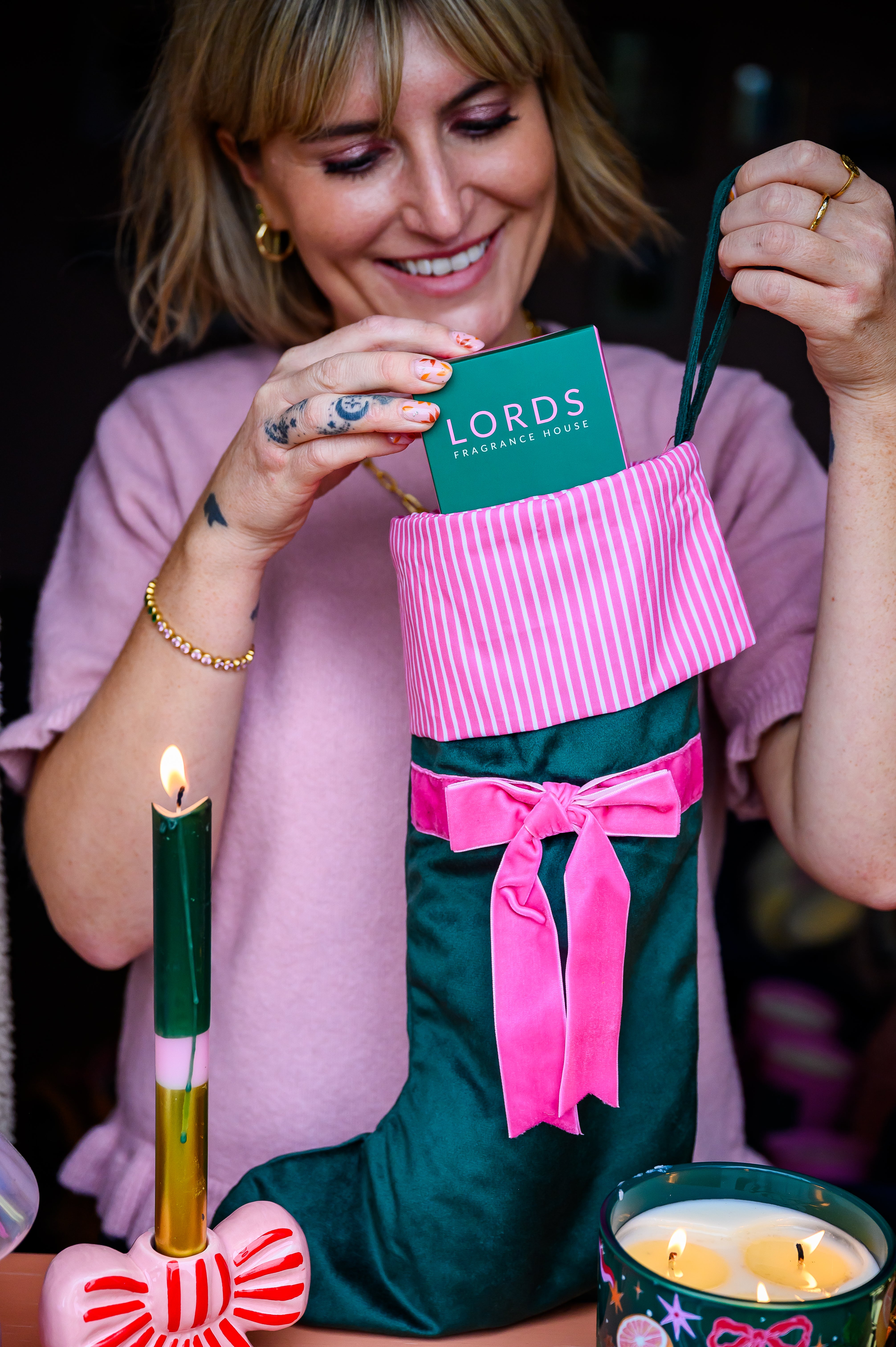 Pink and Green Stocking