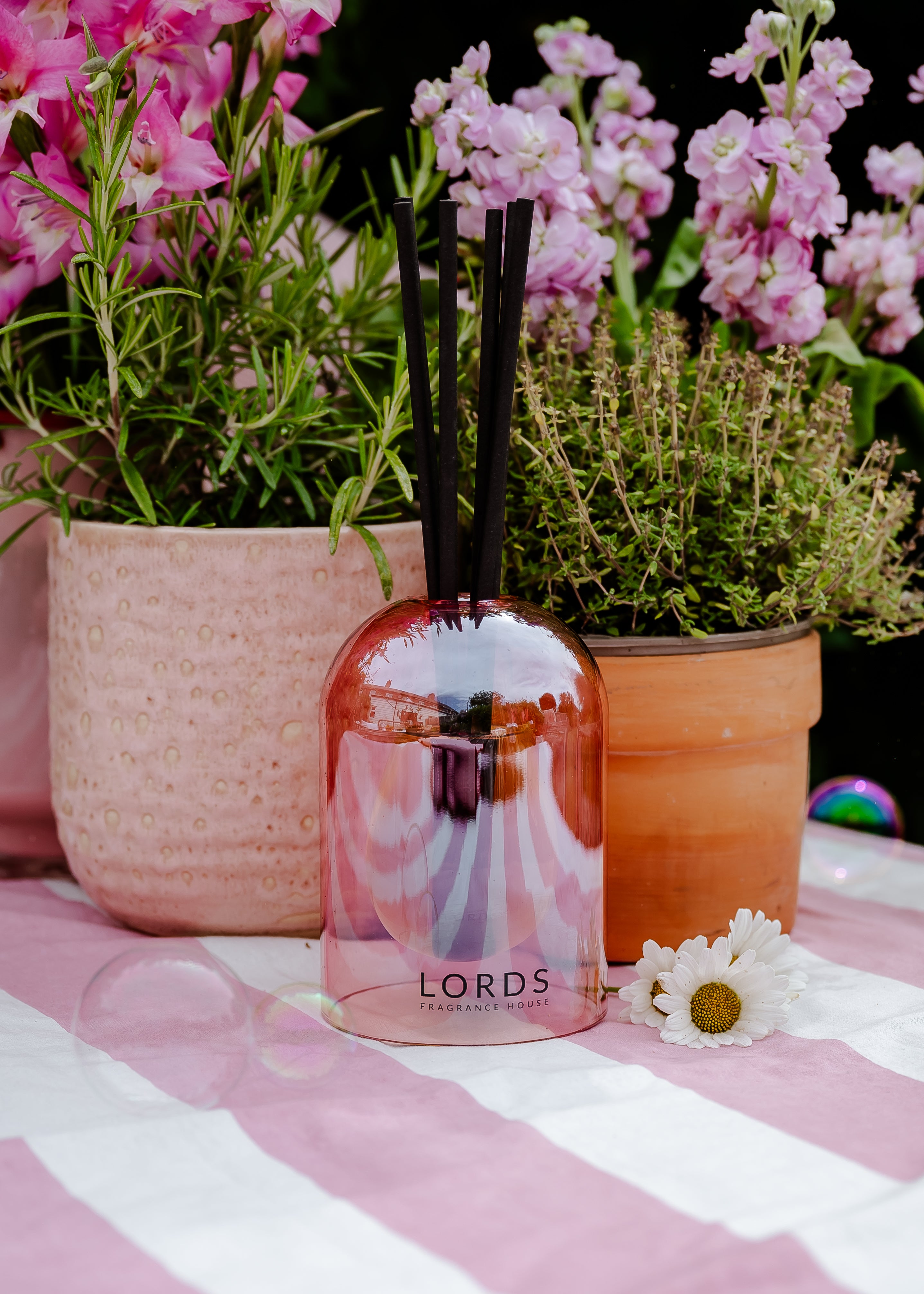 Limited Edition Pink Bubble Glass Reed Diffuser