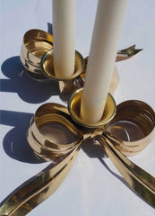 Brass Bow Candle Holders