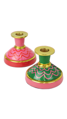 Short Enamel Candlestick Holders