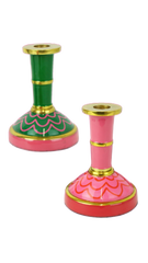 Tall Enamel Candlestick Holders