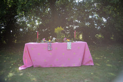 Pink Gold Star Tablecloth