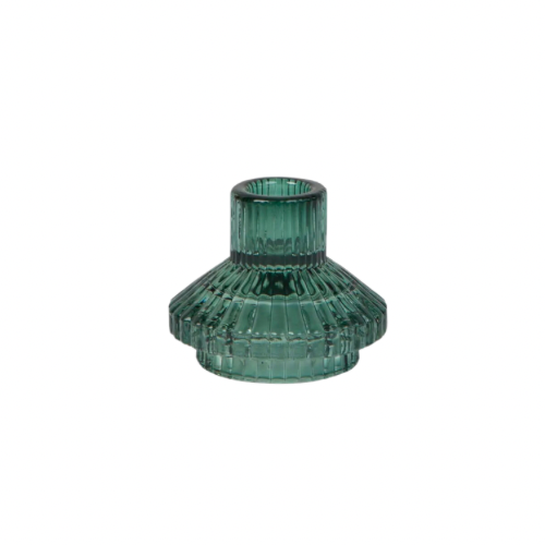 Green Glass Candle Holder