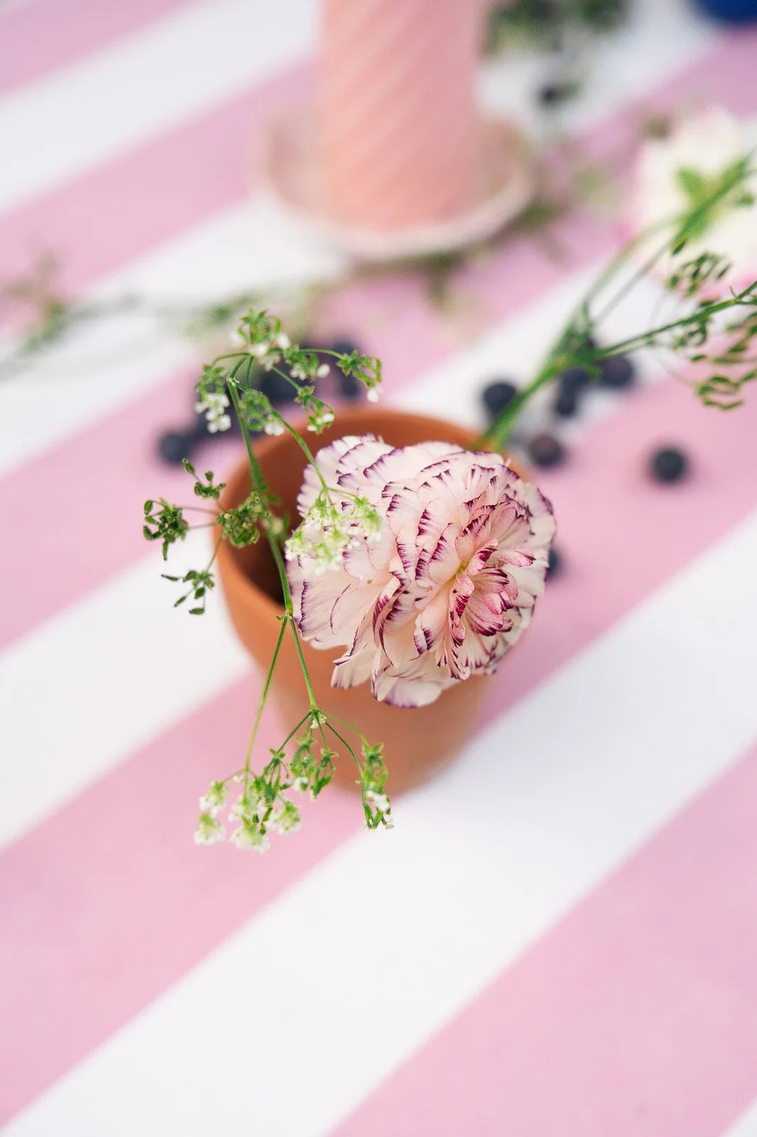 Soft Pink Stripe Tablecloth