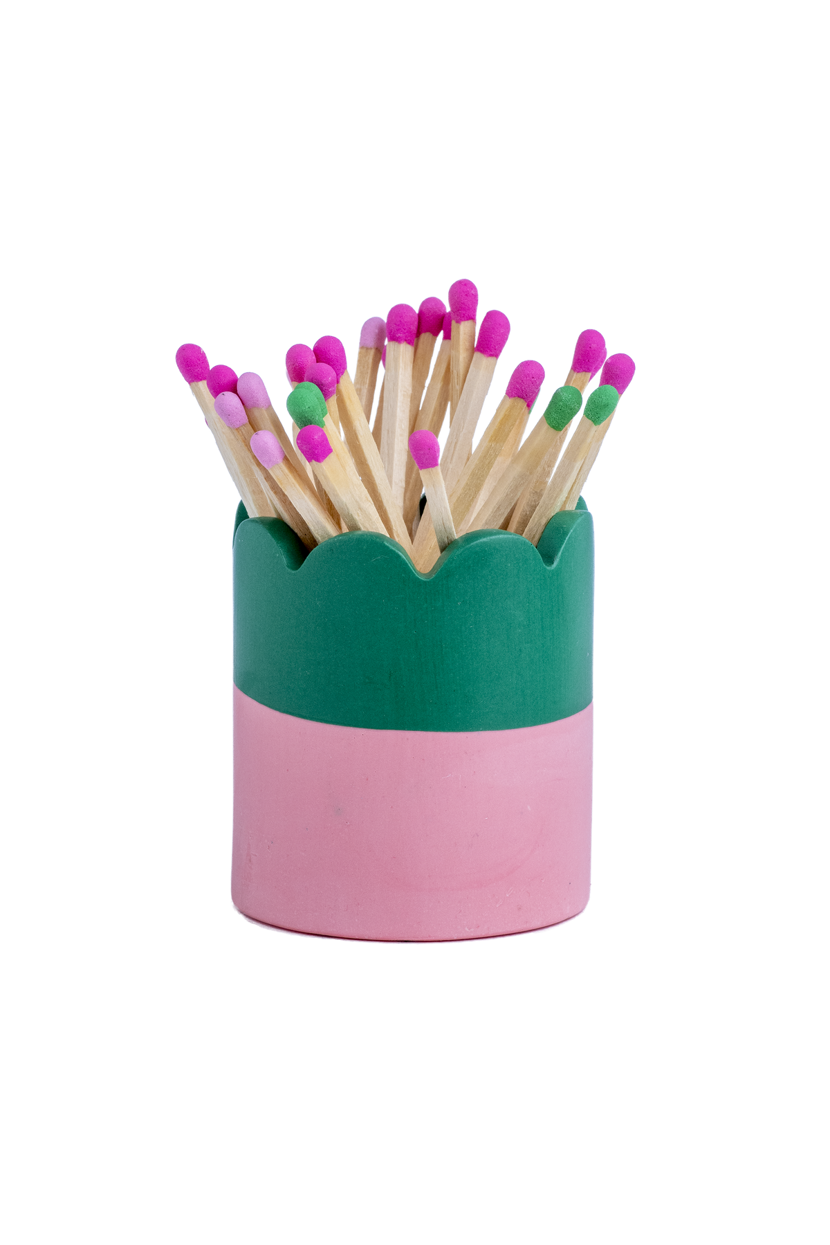 Half Colour Match Stick Pot