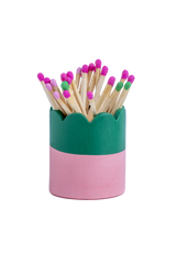 Half Colour Match Stick Pot