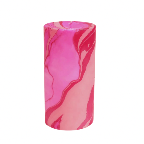 All the Pinks Marbled Pillar Candle