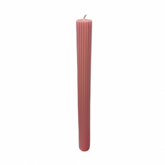 Tapered Ribbed Candle Bubblegum Pink